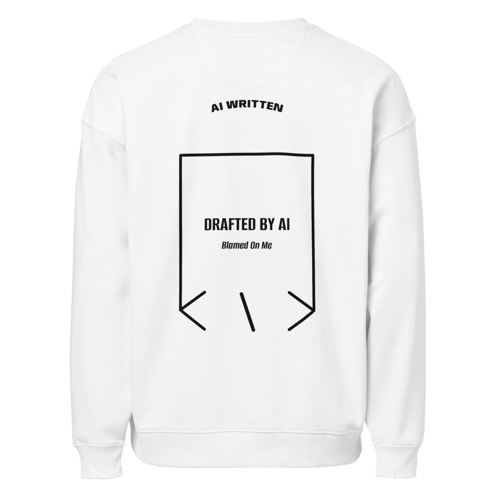 Drafted By AI — White Black back mockup