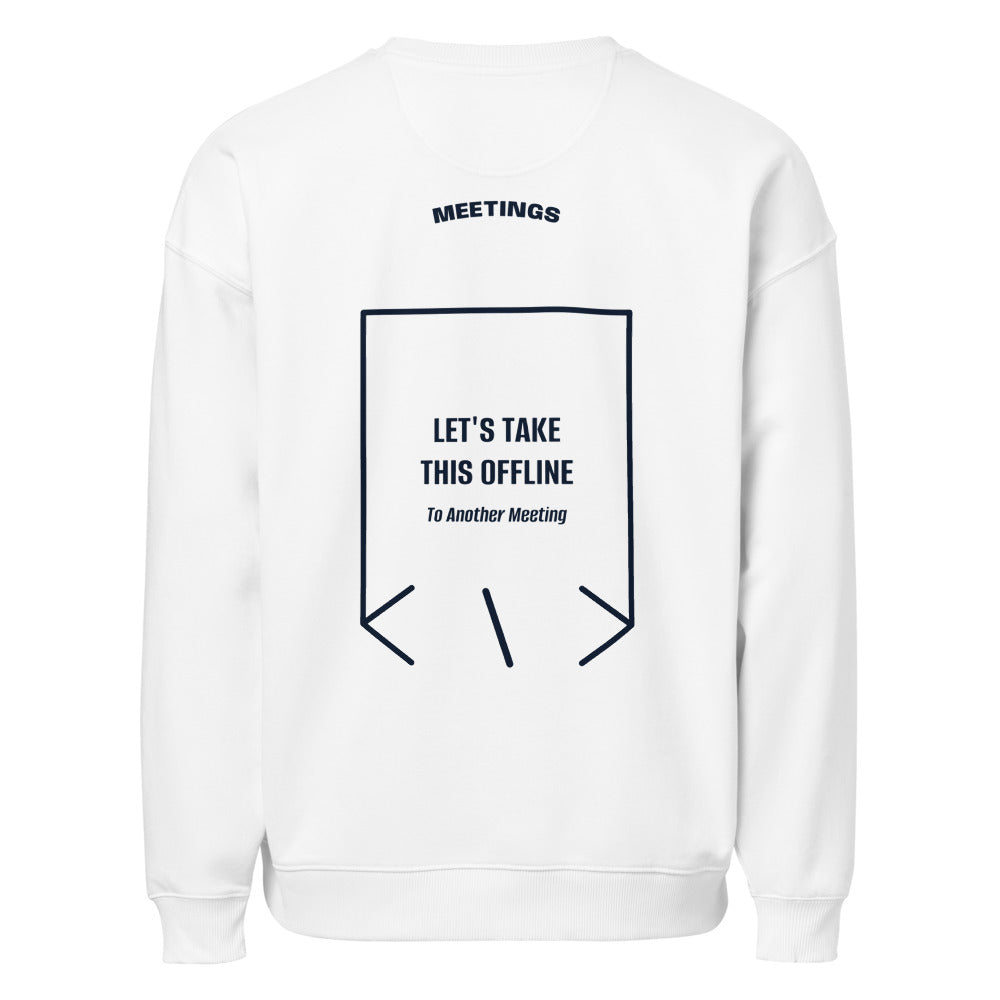 Let's Take This Offline — White French Navy back mockup