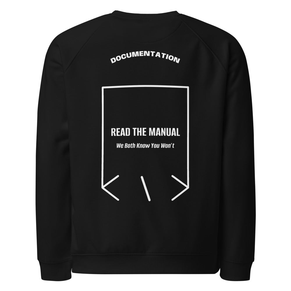 Read The Manual — Black White back mockup