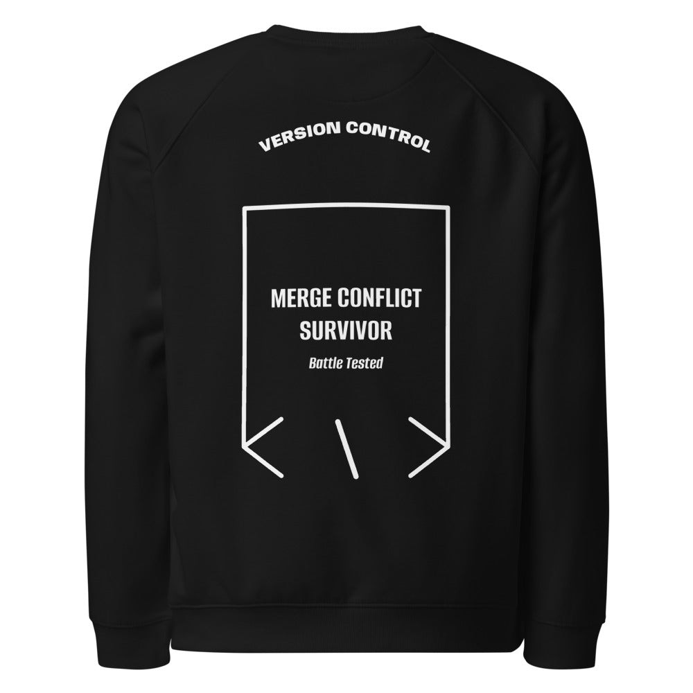 Merge Conflict Survivor — Black White back mockup