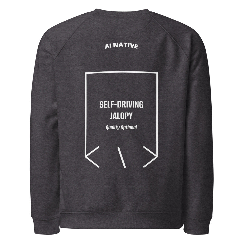Self-Driving Jalopy — Charcoal Melange White back mockup