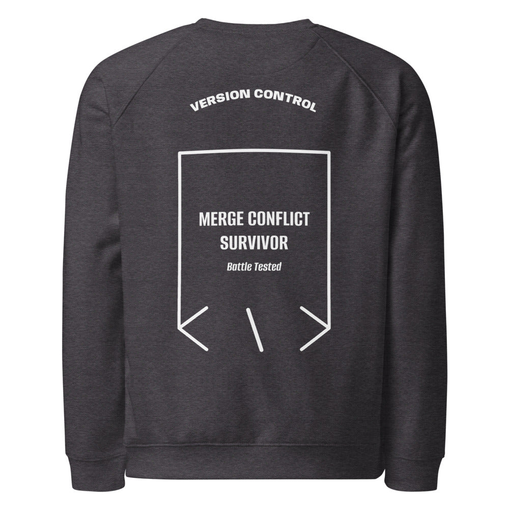 Merge Conflict Survivor — Charcoal Melange White back mockup