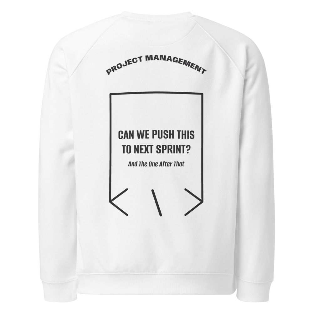 Can We Push This To Next Sprint? — White Charcoal Melange back mockup