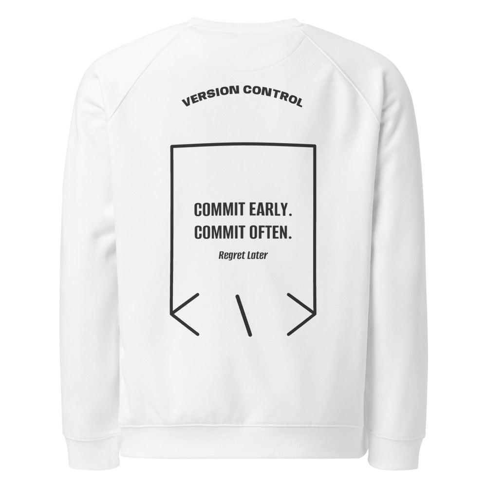 Commit Early. Commit Often. — White Charcoal Melange back mockup