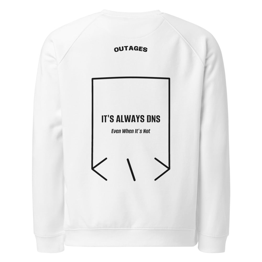 It's Always DNS — White Black back mockup