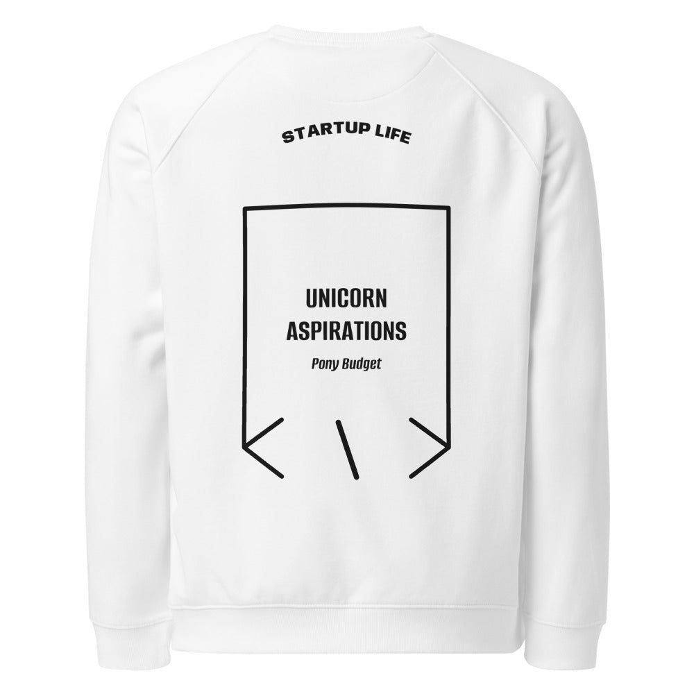 Unicorn Aspirations — White Black back mockup