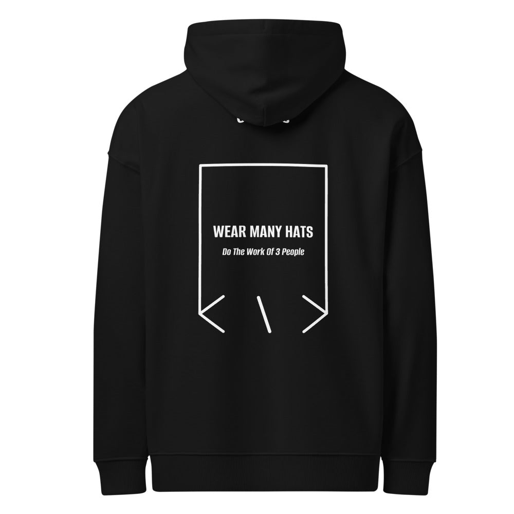 Wear Many Hats — Black White back mockup