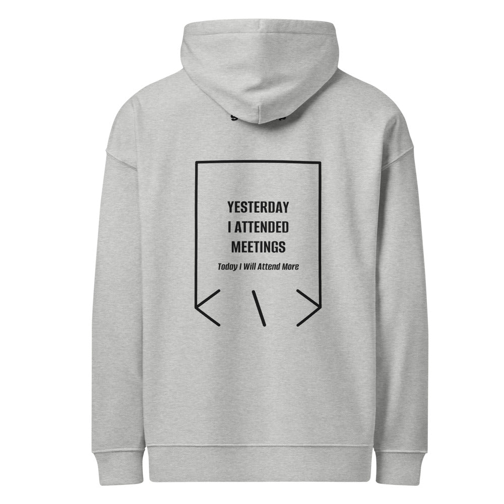 Yesterday I Attended Meetings — Heather Grey Black back mockup