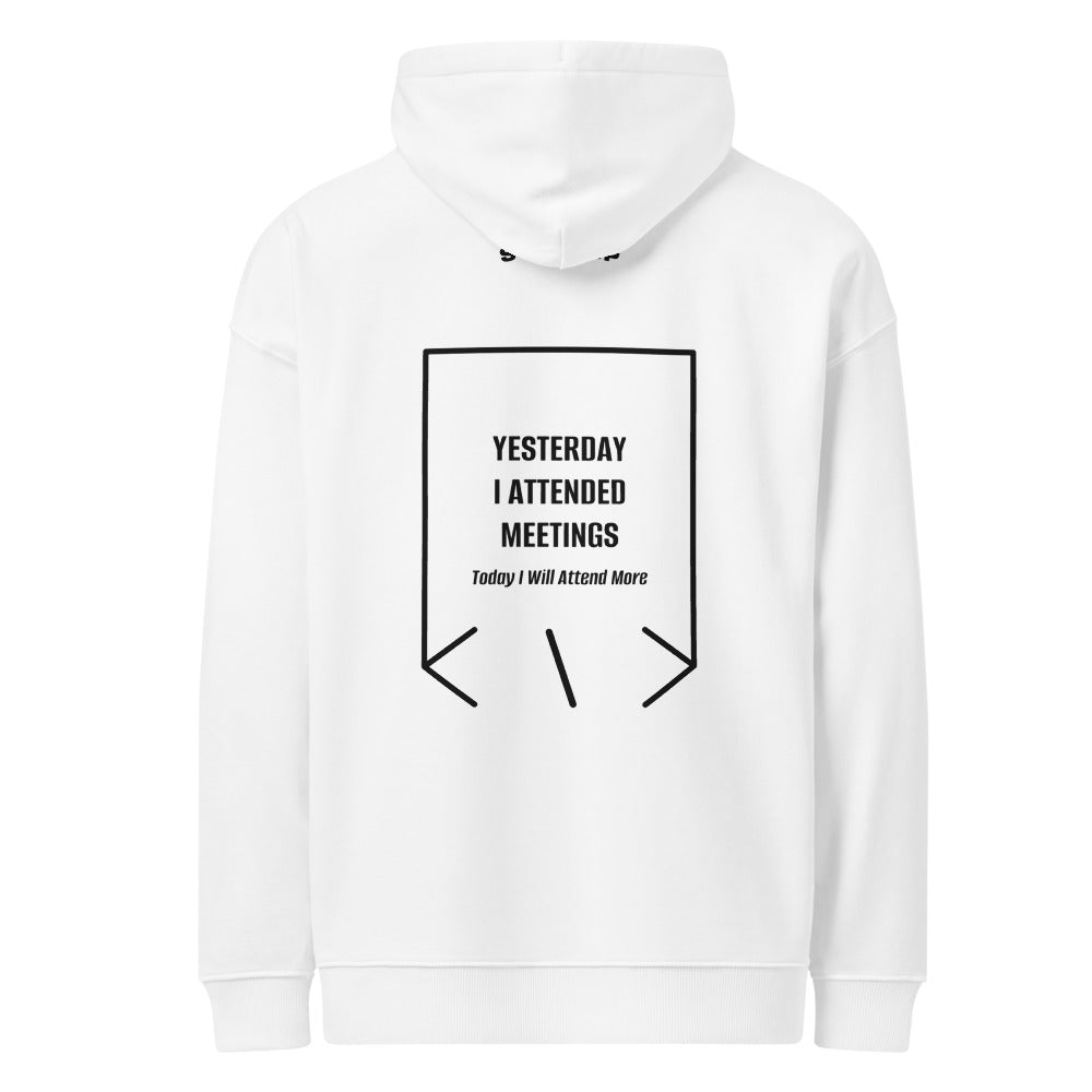 Yesterday I Attended Meetings — White Black back mockup