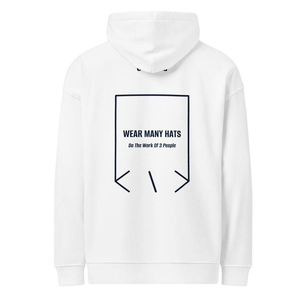 Wear Many Hats — White French Navy back mockup