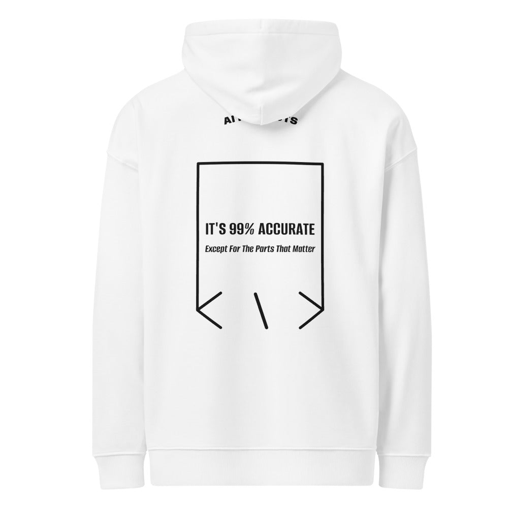 It's 99% Accurate — White Black back mockup