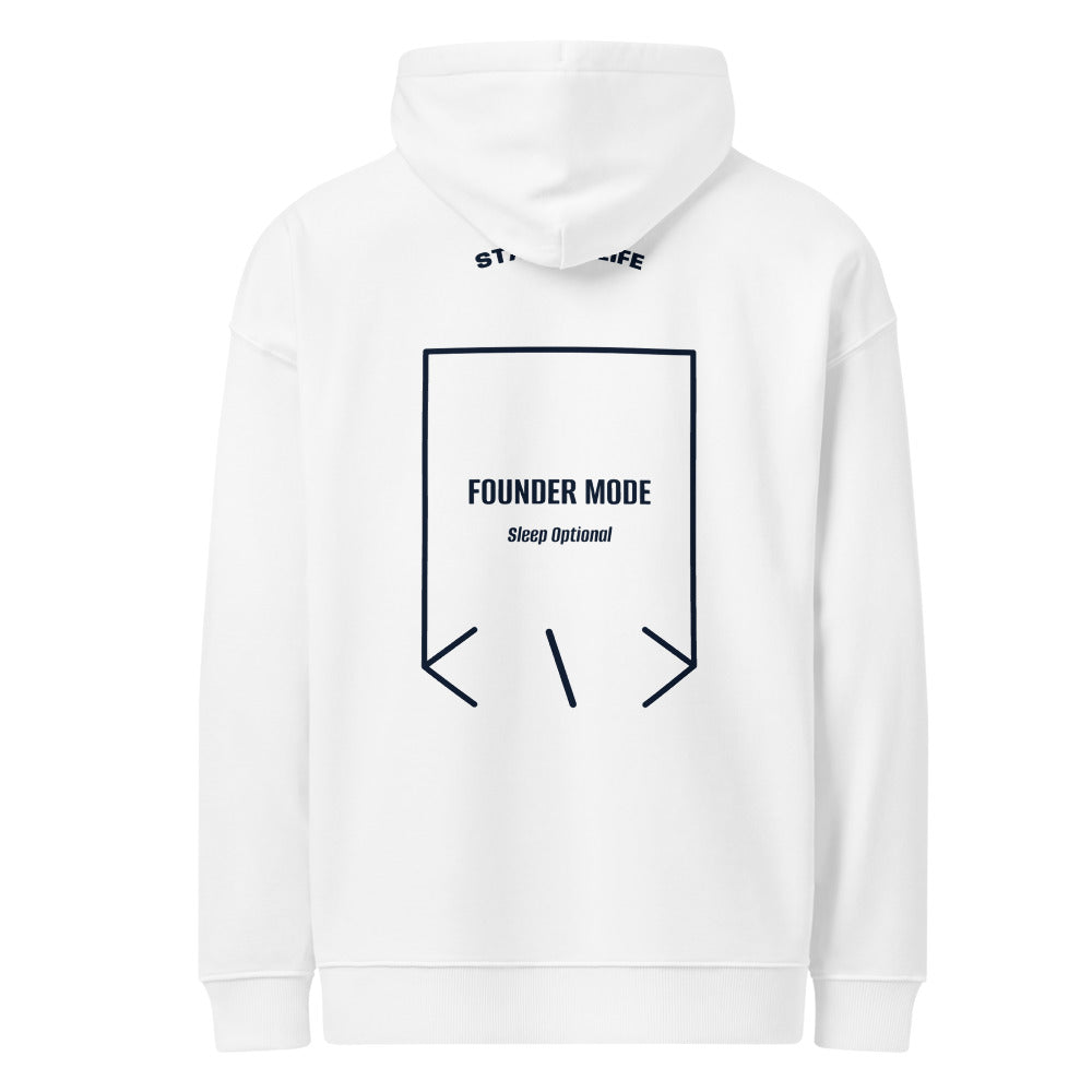 Founder Mode — White French Navy back mockup