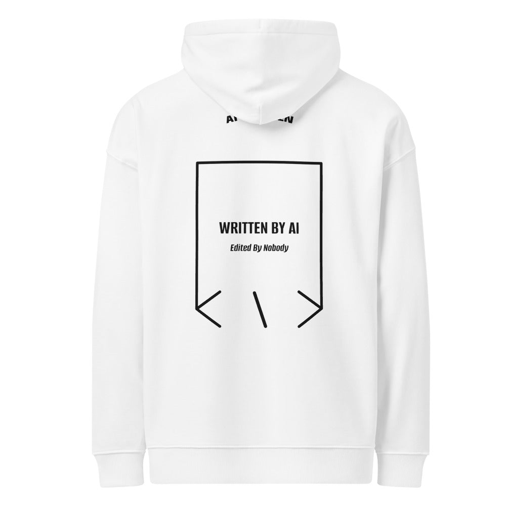 Written By AI — White Black back mockup