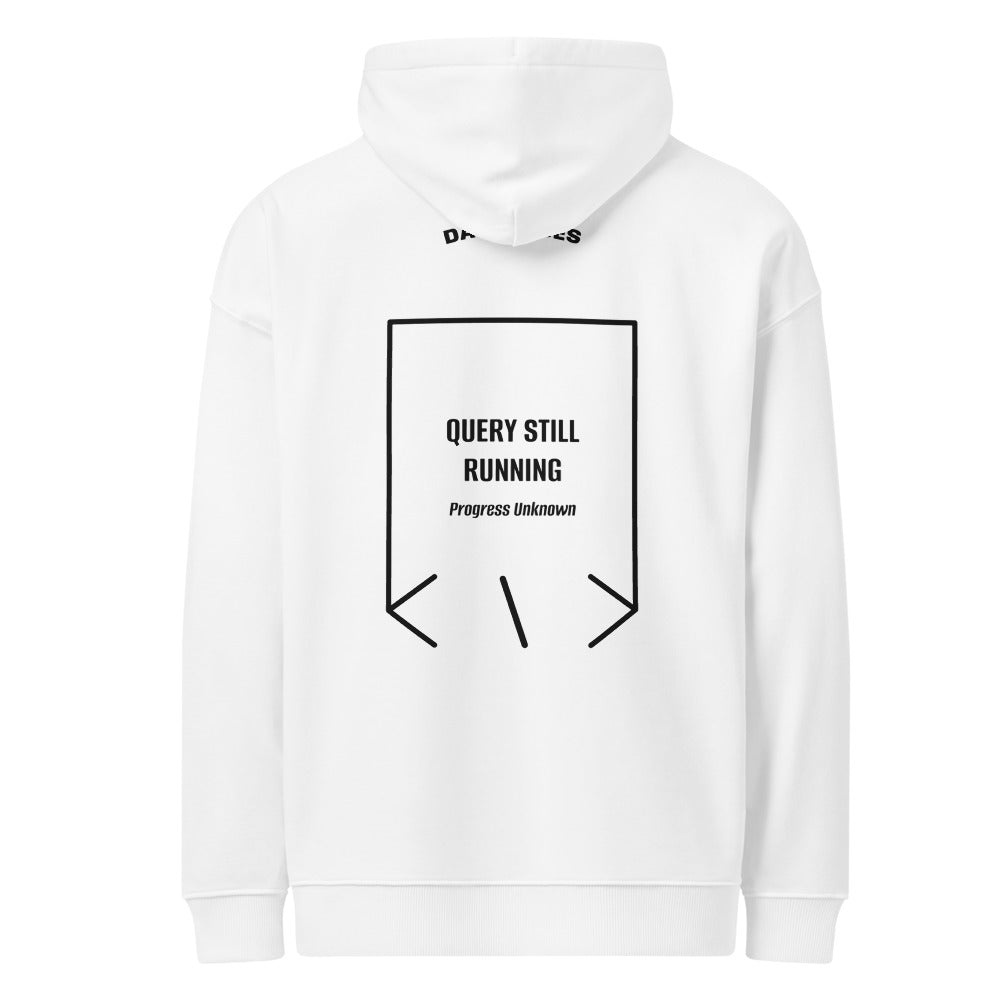 Query Still Running — White Black back mockup