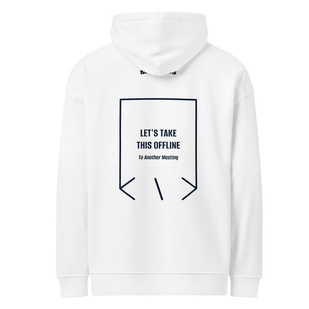 Let's Take This Offline — White French Navy back mockup