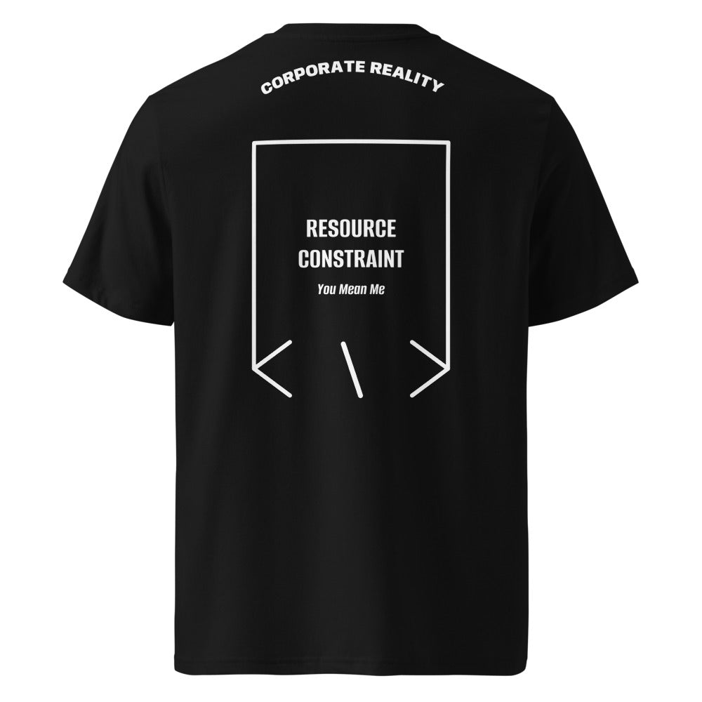 Resource Constraint — Black White back mockup