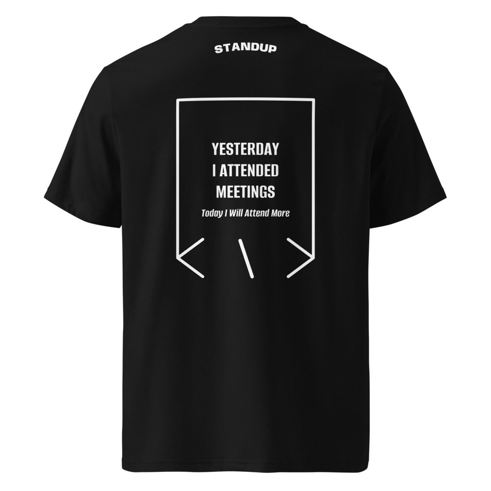Yesterday I Attended Meetings — Black White back mockup