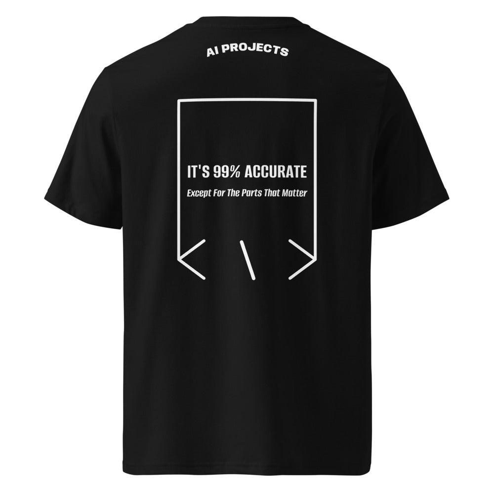 It's 99% Accurate — Black White back mockup