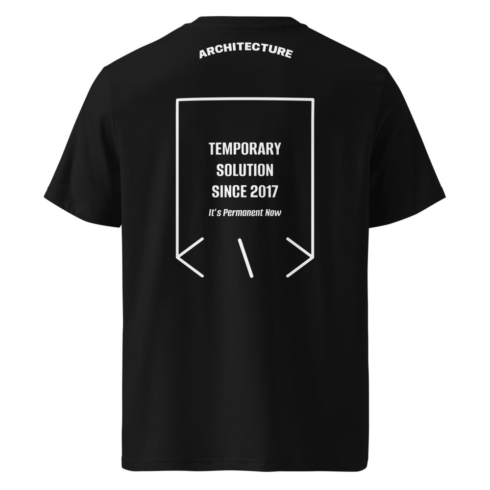 Temporary Solution Since 2017 — Black White back mockup