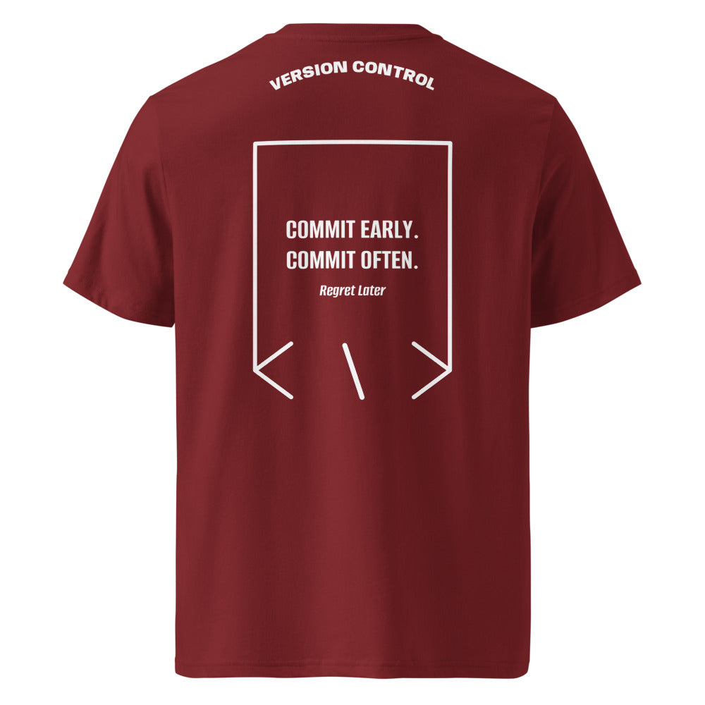 Commit Early. Commit Often. — secondary back mockup