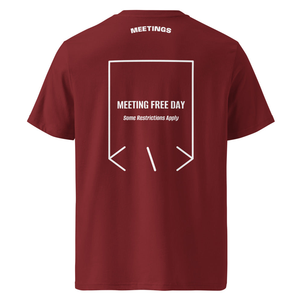 Meeting Free Day — Burgundy White back mockup