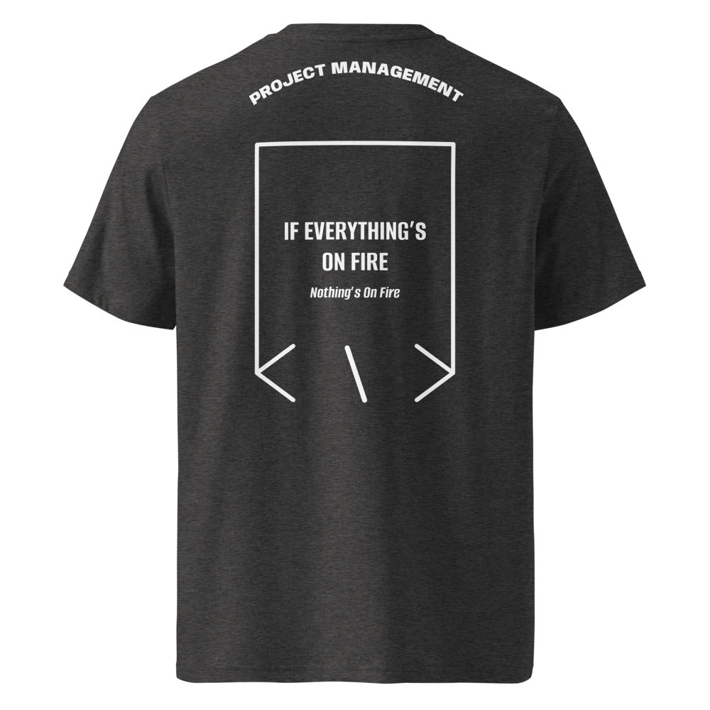 If Everything’s On Fire — Dark Heather Grey White back mockup