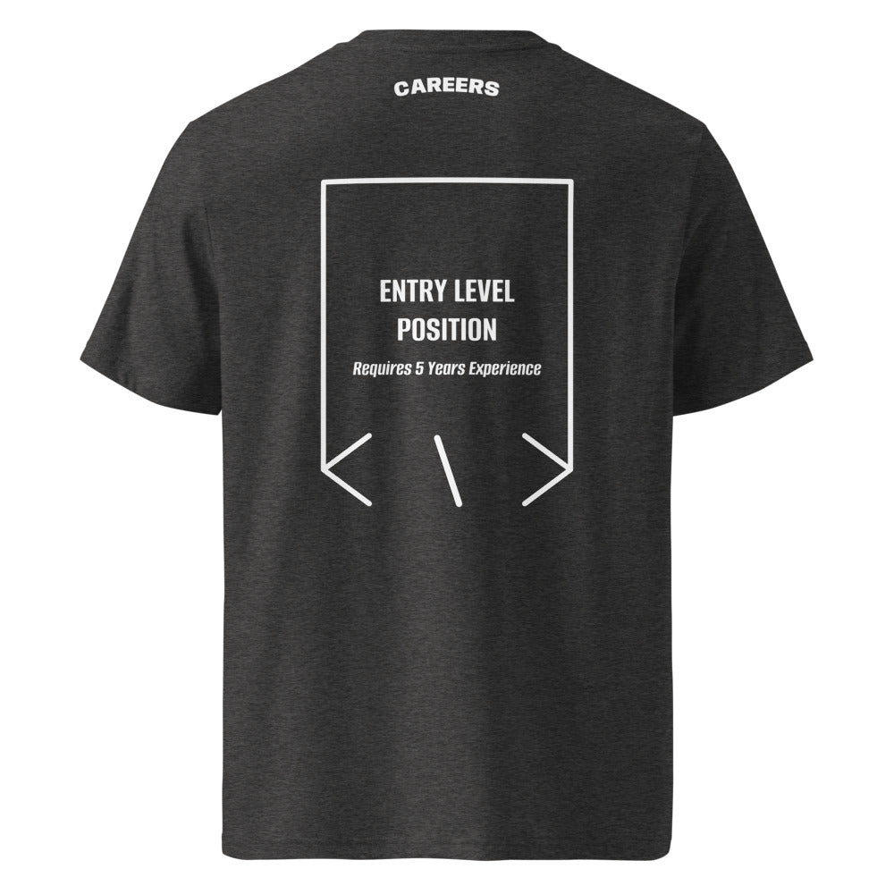 Entry Level Position — Dark Heather Grey White back mockup