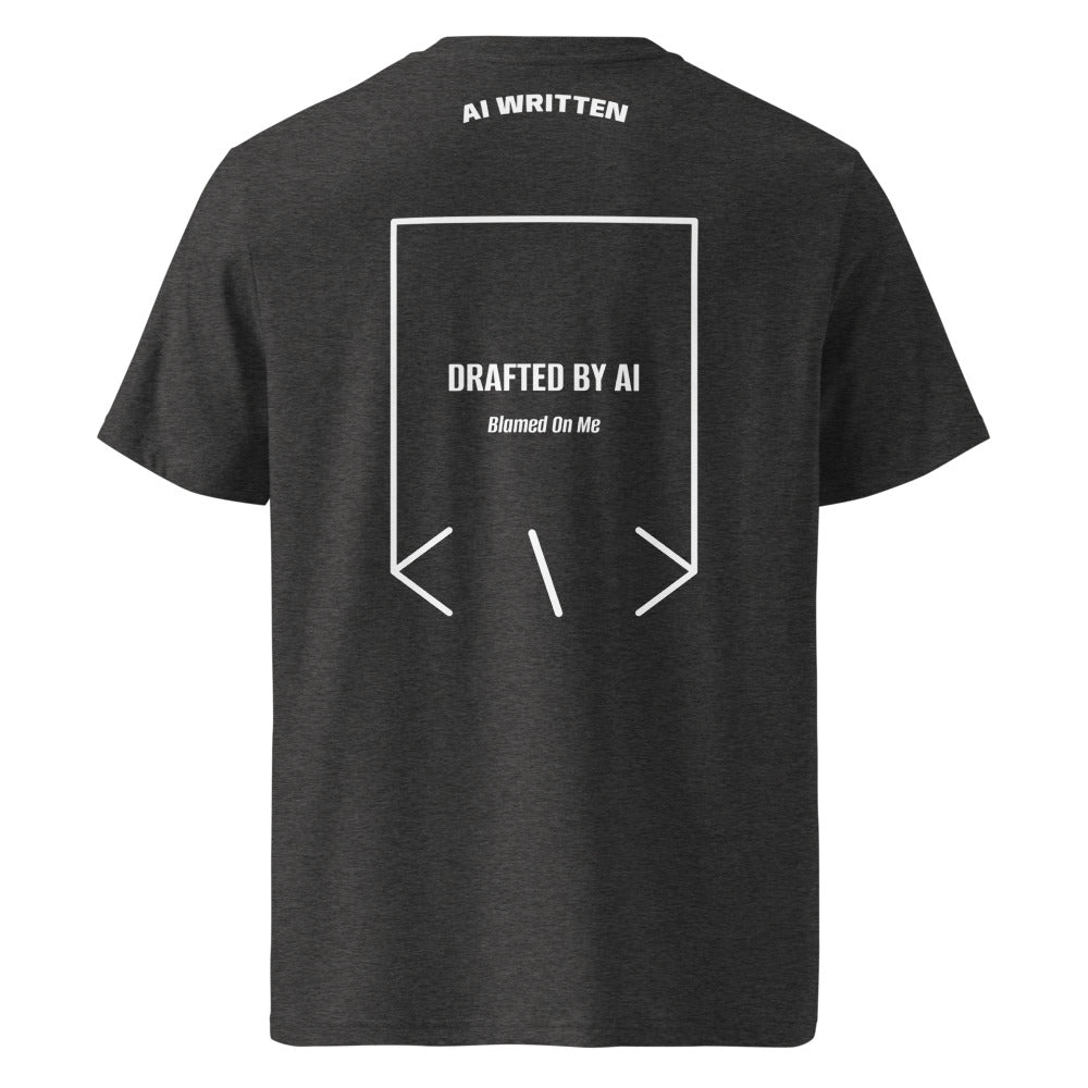 Drafted By AI — Dark Heather Grey White back mockup