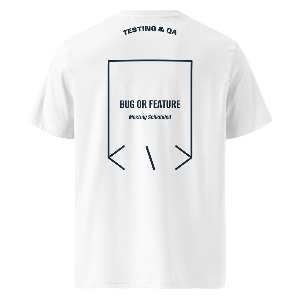 Bug Or Feature — White French Navy back mockup