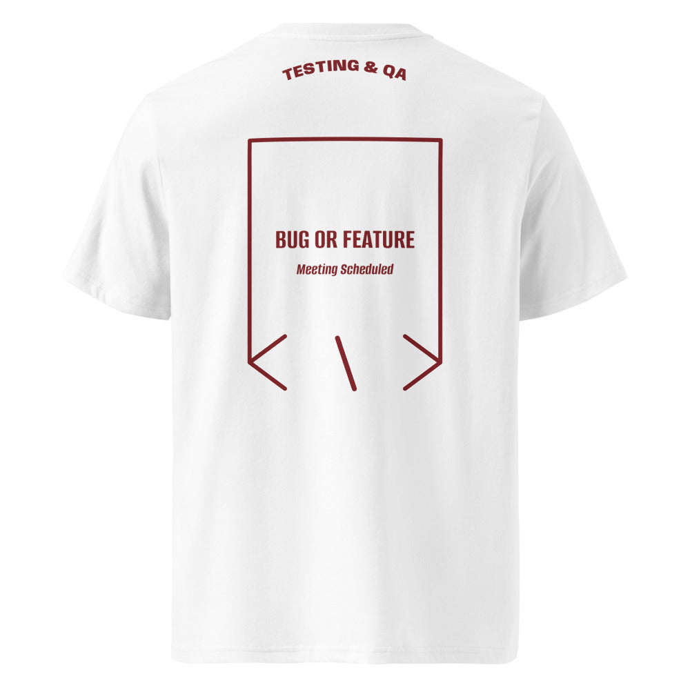 Bug Or Feature — White Burgundy back mockup