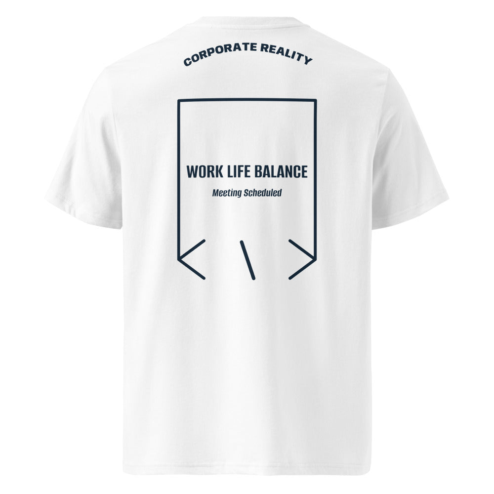 Work Life Balance — White French Navy back mockup
