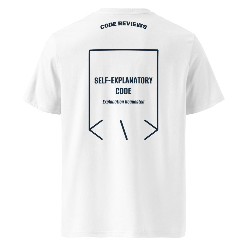Self-Explanatory Code — secondary back mockup