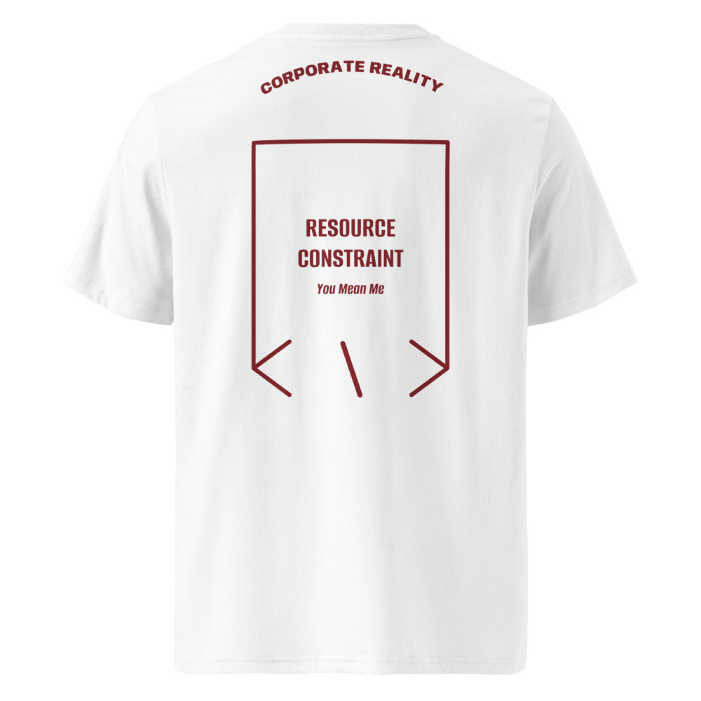 Resource Constraint — White Burgundy back mockup