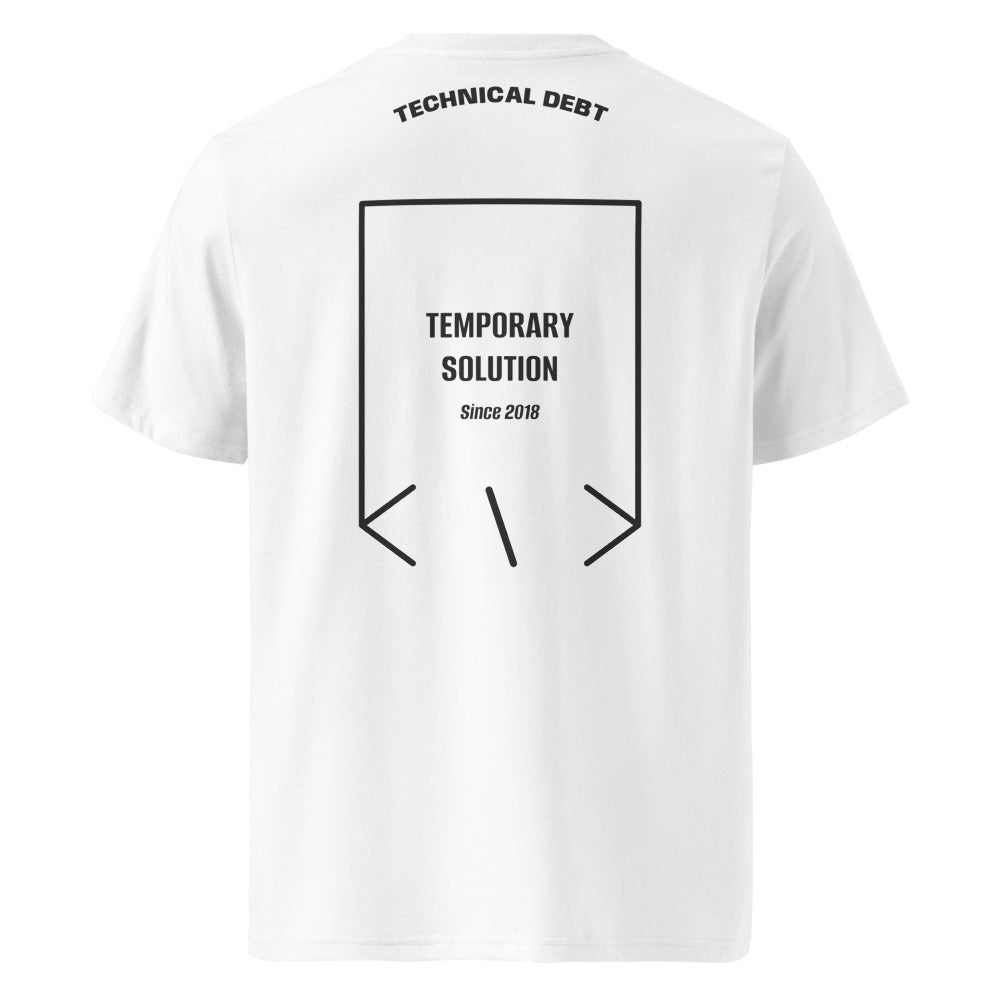Temporary Solution — White Dark Heather Grey back mockup