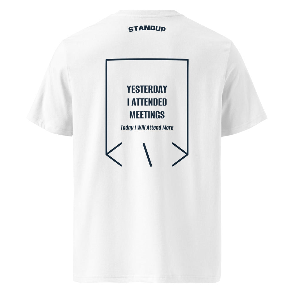 Yesterday I Attended Meetings — White French Navy back mockup