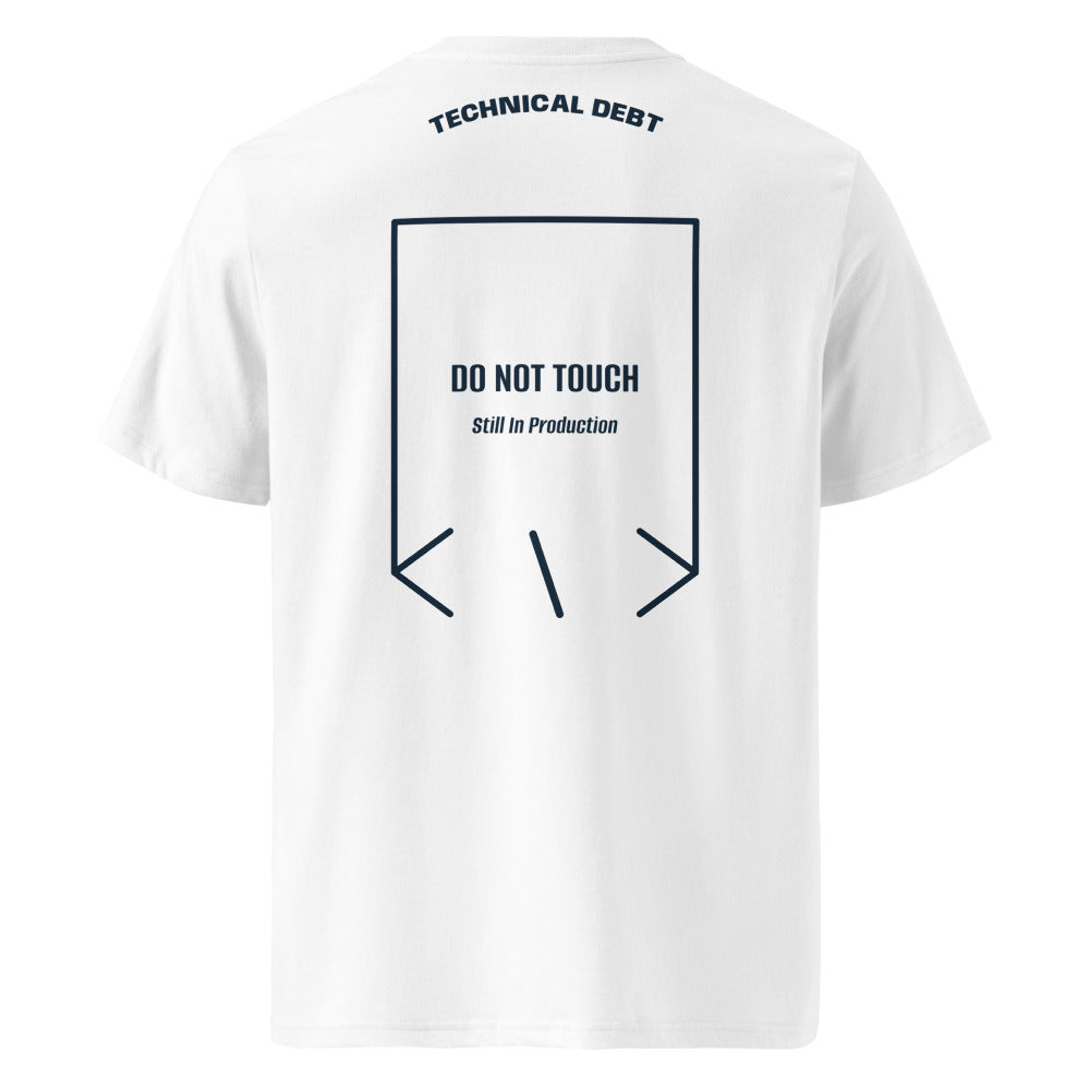 Do Not Touch — White French Navy back mockup