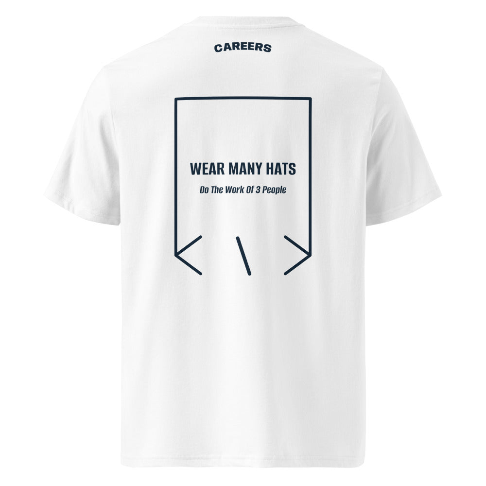 Wear Many Hats — White French Navy back mockup