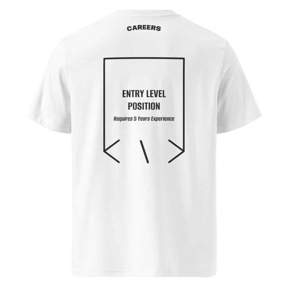 Entry Level Position — White Dark Heather Grey back mockup