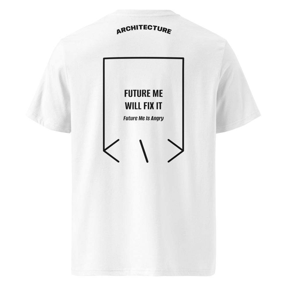 Future Me Will Fix It — White Black back mockup