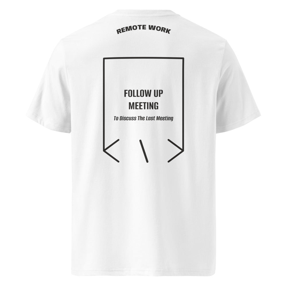 Follow Up Meeting — White Dark Heather Grey back mockup