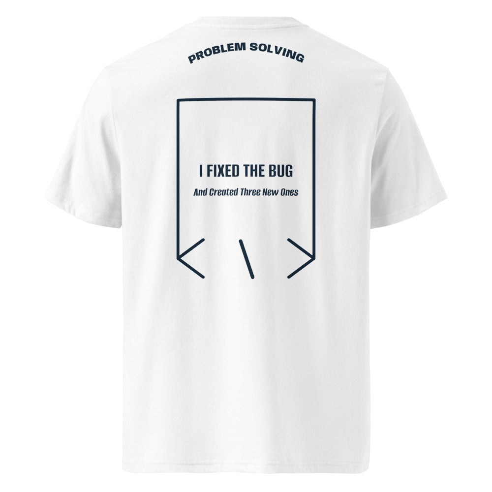 I Fixed The Bug — White French Navy back mockup