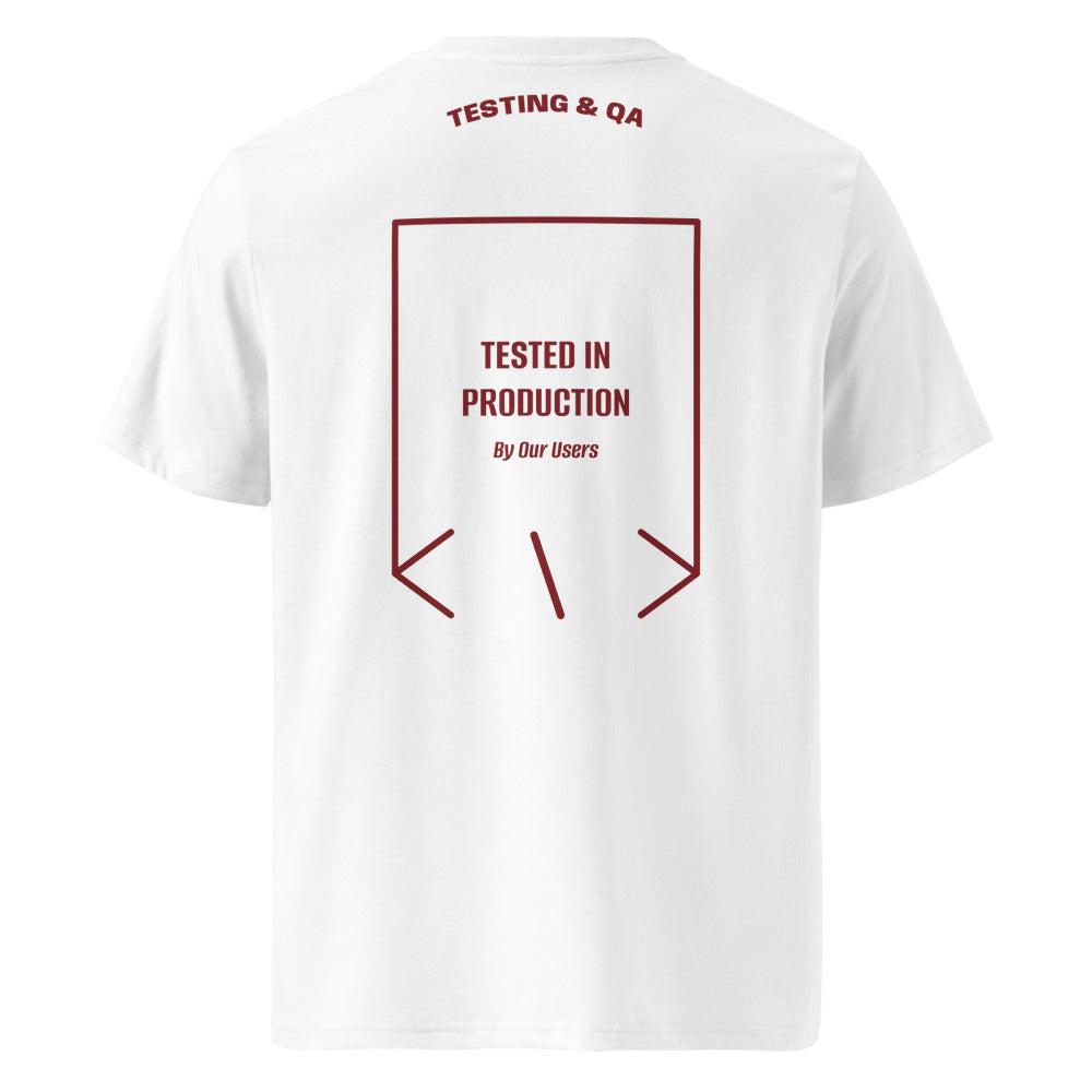 Tested In Production — White Burgundy back mockup