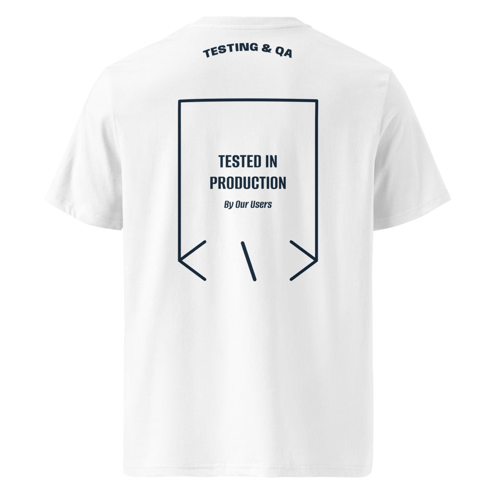 Tested In Production — White French Navy back mockup