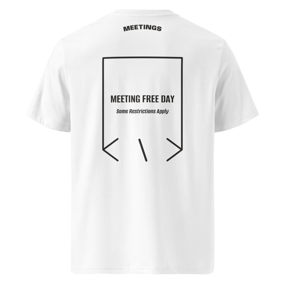 Meeting Free Day — White Dark Heather Grey back mockup