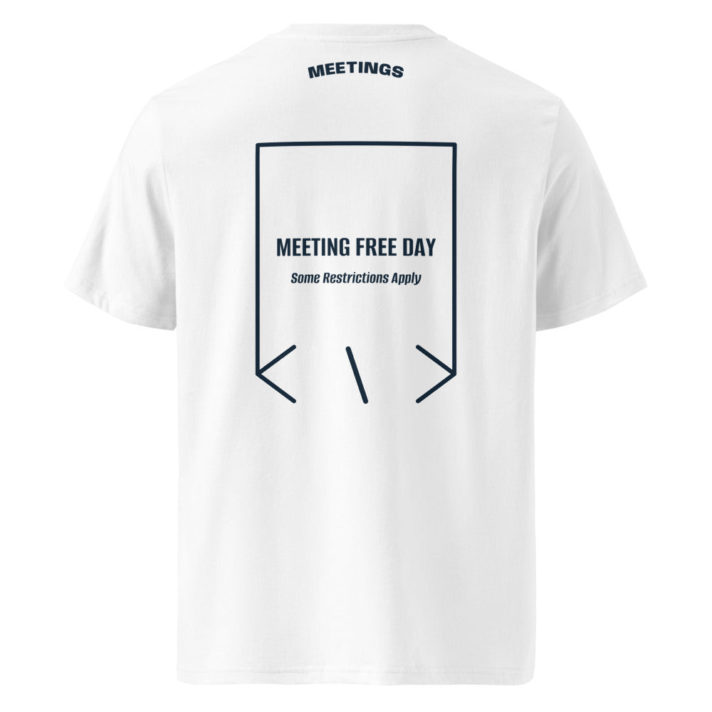 Meeting Free Day — White French Navy back mockup