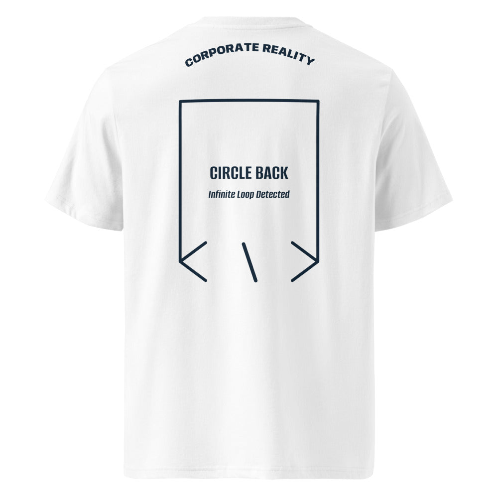 Circle Back — White French Navy back mockup