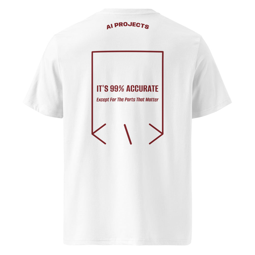 It's 99% Accurate — White Burgundy back mockup