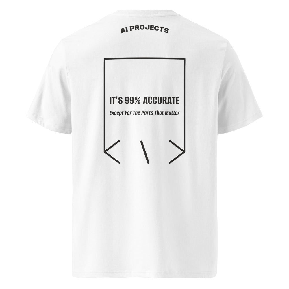 It's 99% Accurate — White Dark Heather Grey back mockup