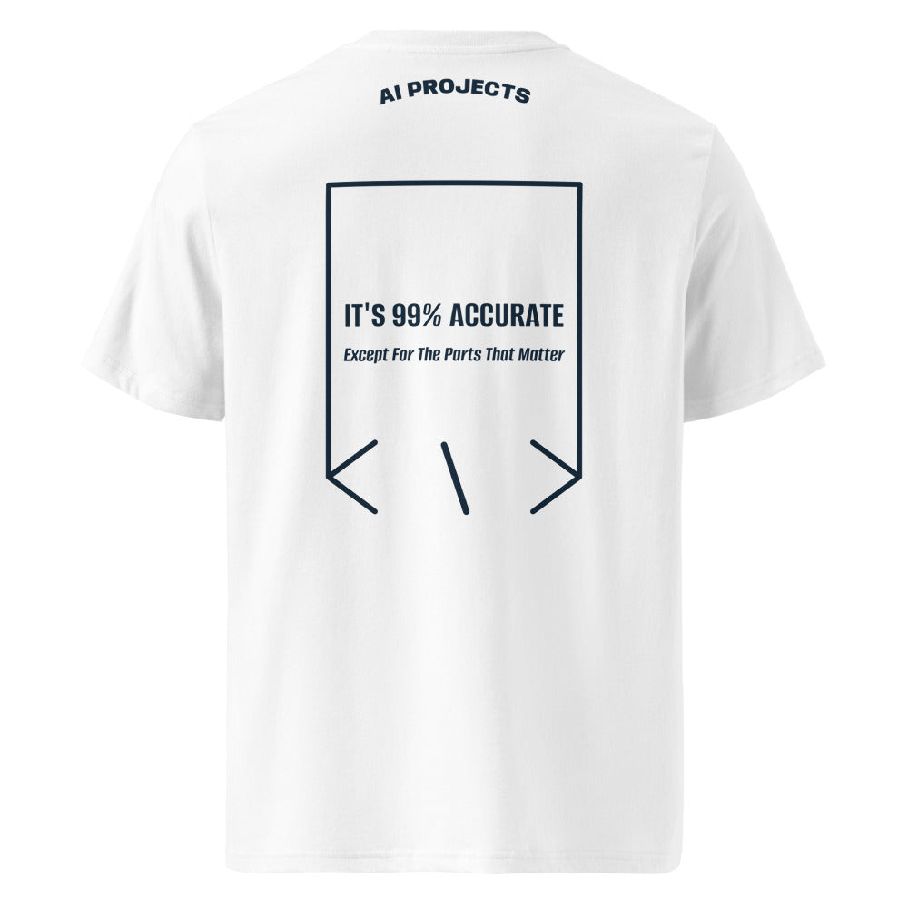 It's 99% Accurate — White French Navy back mockup