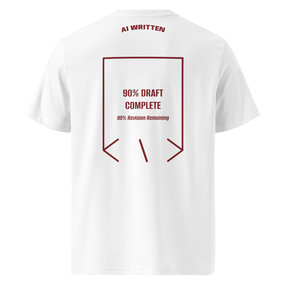 90% Draft Complete — White Burgundy back mockup